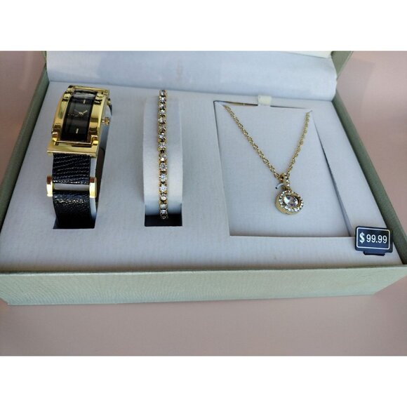 Cote D Azur Jewelry Set Watch Bracelet Necklace Gift Box Womens Career Accessory - Picture 14 of 16